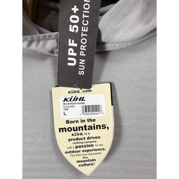 New KUHL Engineered Airkuhl Hoody Mens Large Color Cloud Gray UPF 50+ - Picture 5 of 7